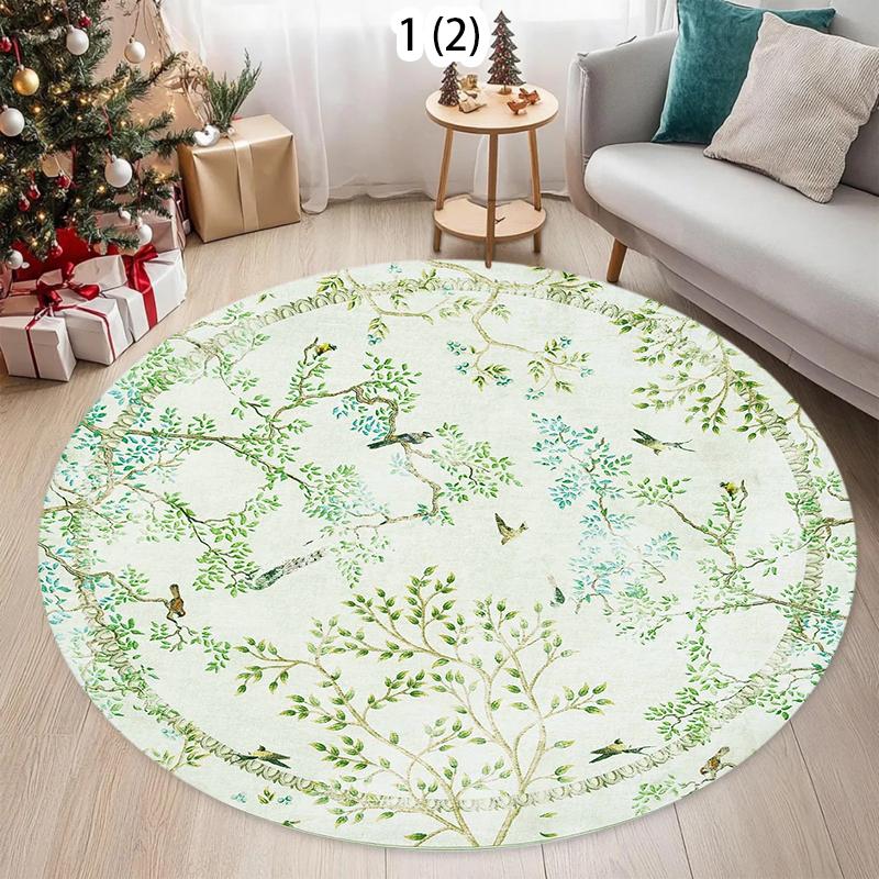 

3D Floral Round Rug High-Definition Dandelion Pattern Non-Slip Washable for Kid s Play Mat Carpet Nordic Living Room Decor 80cm