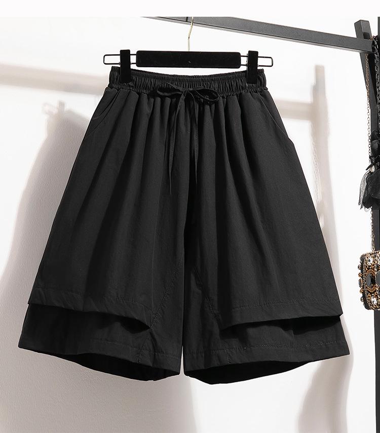 

2024 Лето Женские Эластичные Шорты А-силуэта С Завышенной Талией Свободного Покроя Большого Размера 4XL