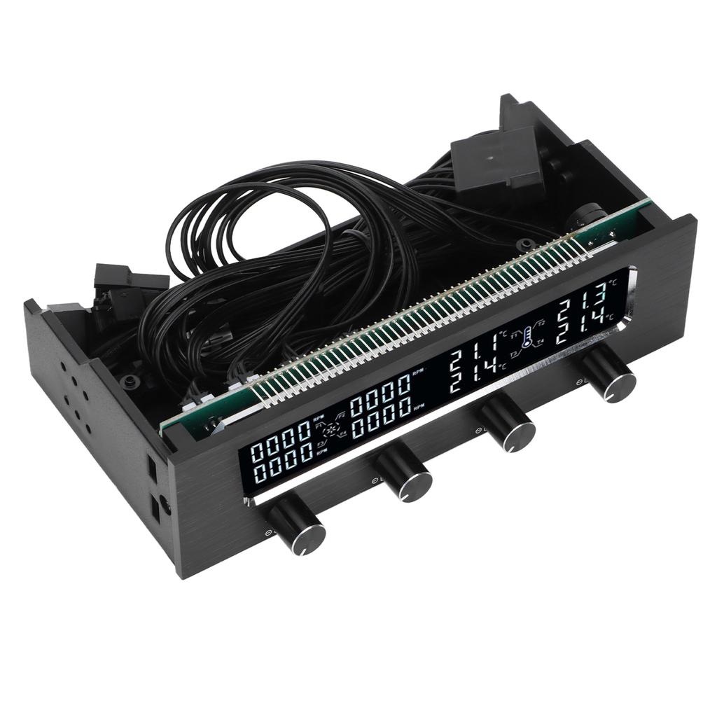 PC Fan Controller Adjustable Speed LCD Display Temperature Controller with Screws Stickers for