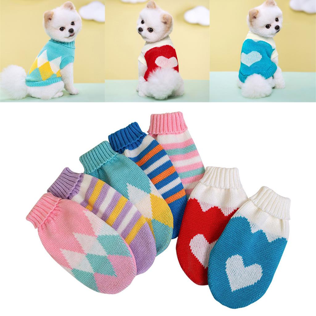 Pet Sweater for Cat Dogs Autumn Spring Pet Pullover Sweater Warm Pet Clothes for Bichon Chihuahua Small Dog Photo Outfit