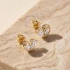 MOE30 RINNTIN Trendy Daily Wear Jewelry 0.5ct Moissanite 925 Silver Heart Earrings Studs