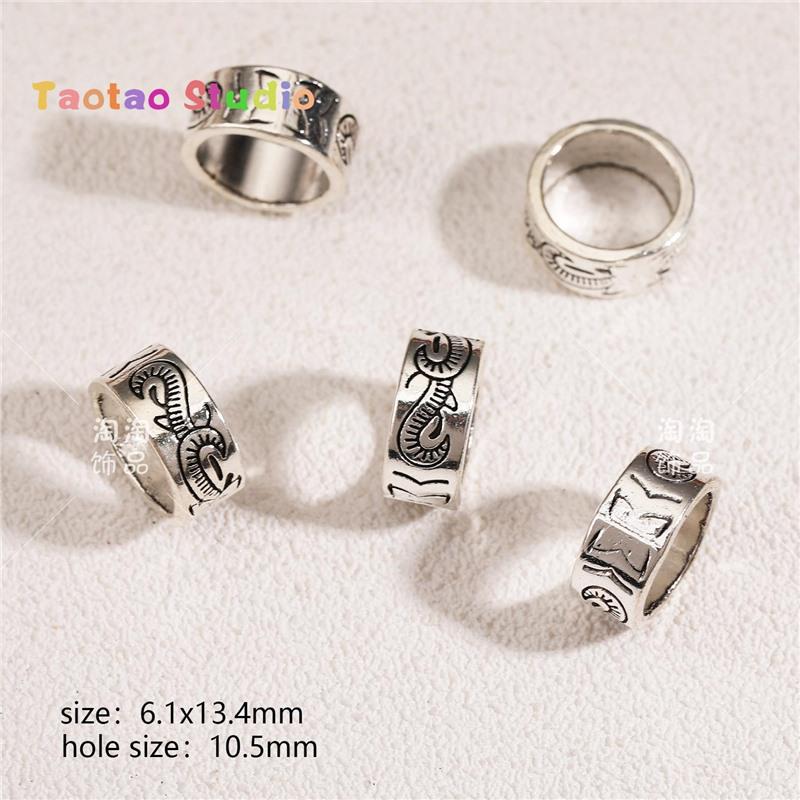 Tibetan Antique Silver Flower Spacer Beads Pendant for DIY Jewelry