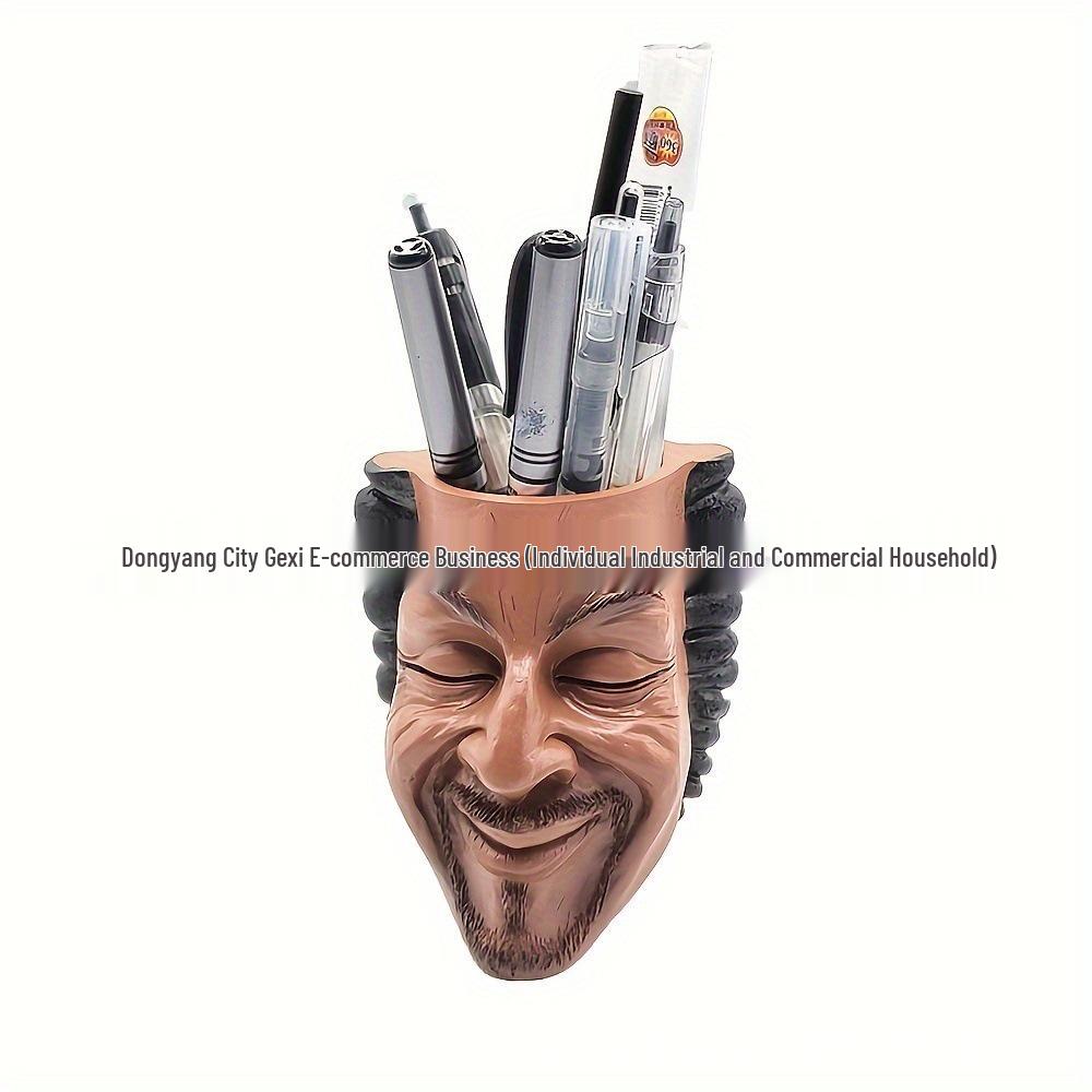 Black Portrait Face Pot: Succulent Planter & Pen Holder - Ideal Mother's & Children's Day Gift