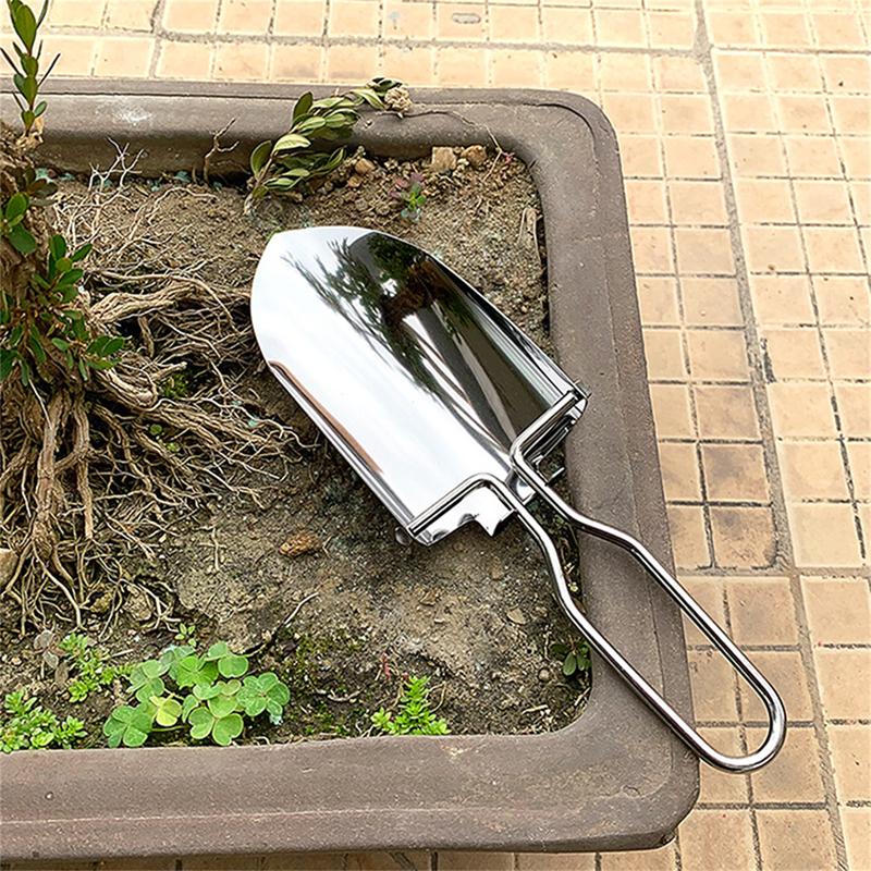 Portable Stainless Steel Folding Shovel Is Versatile And Suitable For Planting And Transplanting Flowers Plants And Garden Tools