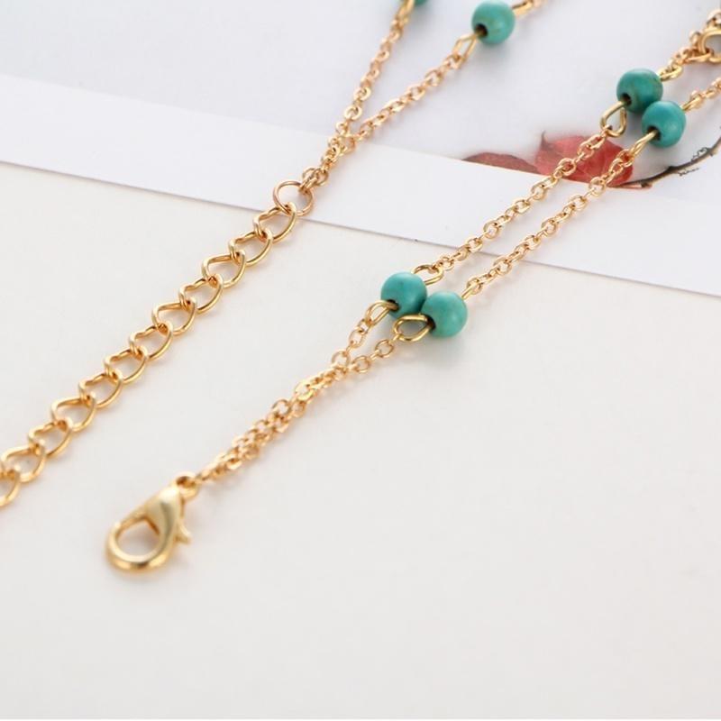 Double Infinite Beads Pendant Anklet Foot Chain Summer Bracelet Charm 2 Color Anklets Foot Jewelry Gift