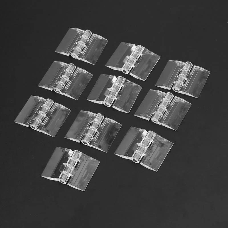 10Pcs Transparent Plastic Folding Hinges Durable Clear Acrylic Hinge Tools Cabinet Hardware Furniture Cabinet Door Hinges.