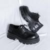 Men Casual Leather Derby Shoes Thick Sole Big Toe Trendy Lace Up Heightened Shoes Fashion Business Footwear
