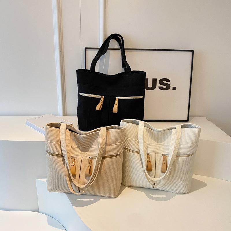 Cord-Einkaufstasche mit großer Kapazität, Damentasche, modische Umhängetasche, Nischen-Handtasche