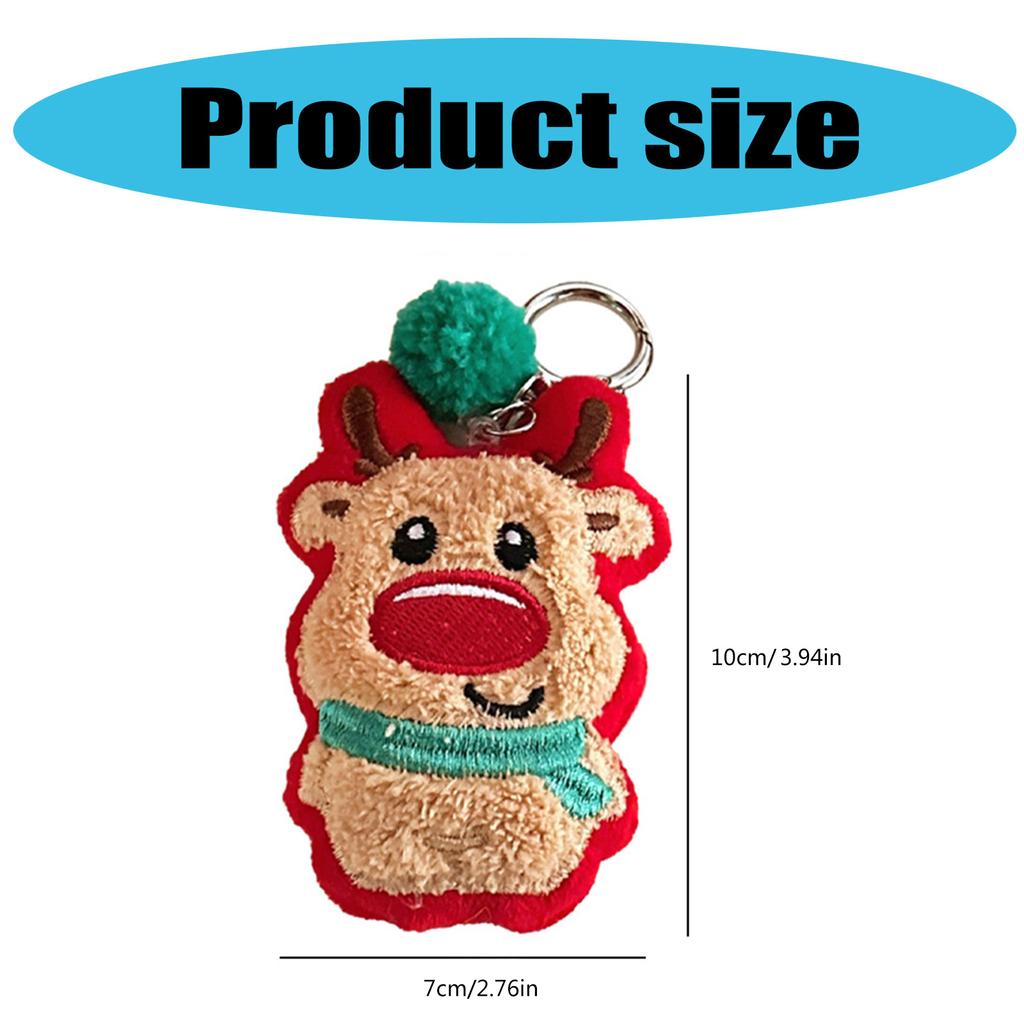 Lovely Santa Schoolbag Pendant Keychain Christmas Tree Sweet Santa Cartoon Charm for Boys Girls Vending Machine