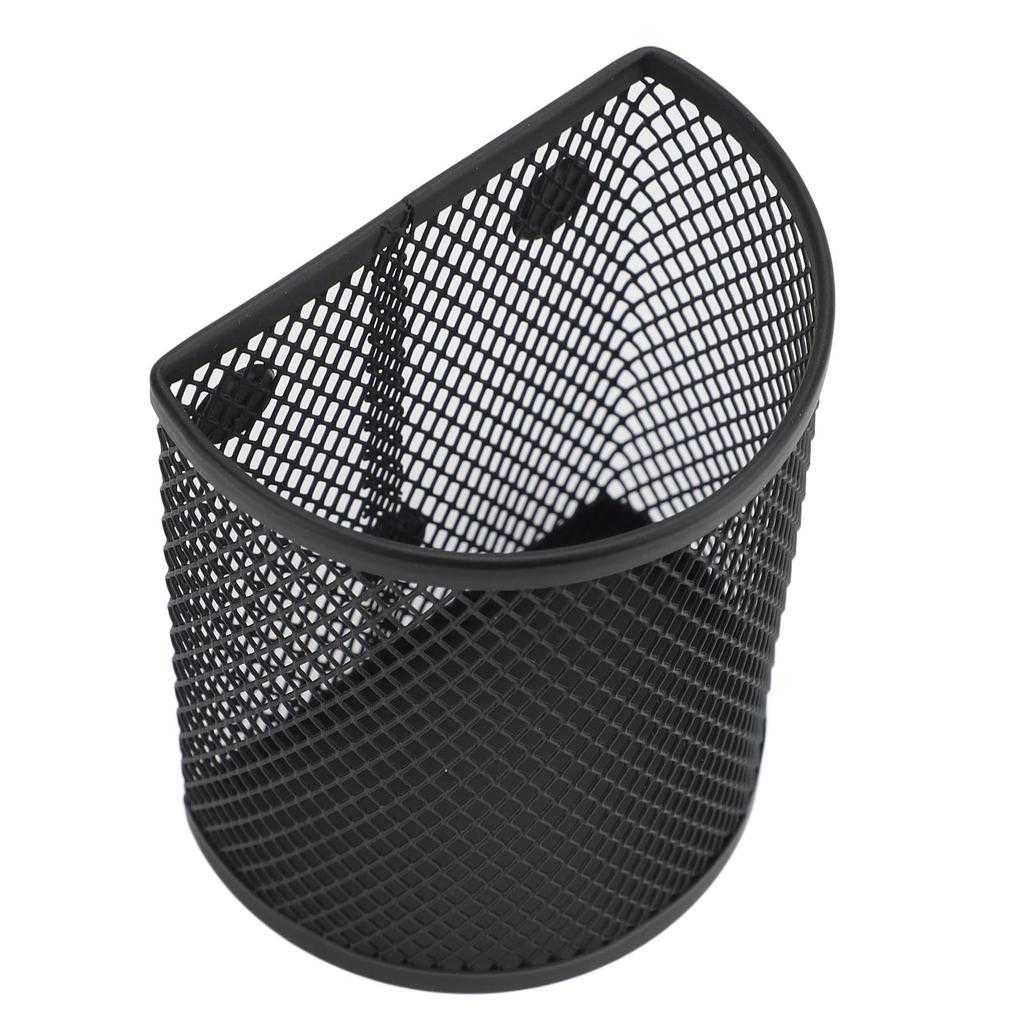 Magnetic Pen Holder Metal Mesh Pencil Storage Organizer for Desktop Refrigerator Whiteboard Semi Cylindrical
