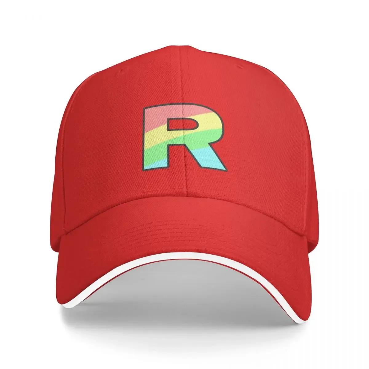Team Rainbow Rocket Cap Fashion Casual Baseball Caps Adjustable Hat Summer Unisex Baseball Hats Customizable Polychromatic One Size