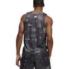 Adidas Geometric Pattern Logo Print Straight-Leg Sports Tank Top Men Tops Black HE6377