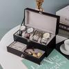 Watch Storage Box Jewelry Container Large Capacity Double Layer Storage Box Watch Holder Rings Bracelets Glasses Organizer
