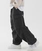 PIANER Nylon One-Pleat Cargo Parachute Pants (Black)