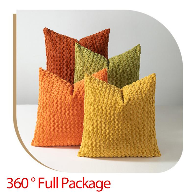 45x45cm Kissenbezug Cord Kissenhülle Khaki Gestreifter Kissenbezug für Sofa Couch Wohnzimmer Bett Große Größe Heimdekoration