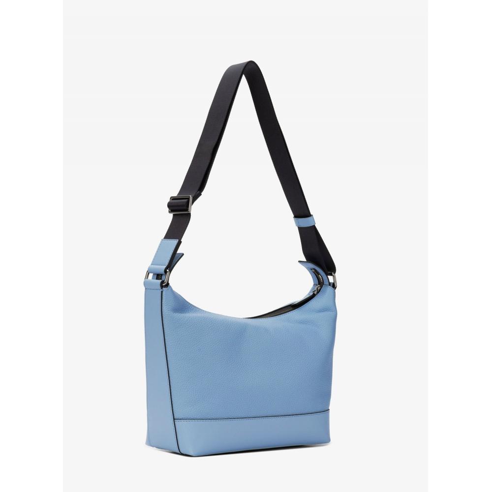 Michael Kors Cooper Pebble Leather Crescent Bag 37t5lcol6l1540 Light Sky