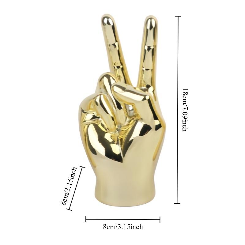 Personalisierte Geste Figur Galvanisierte Harz Hand Finger Licht Luxus Heimdeko Skulptur Moderne Kunst Wohnzimmer Ornament