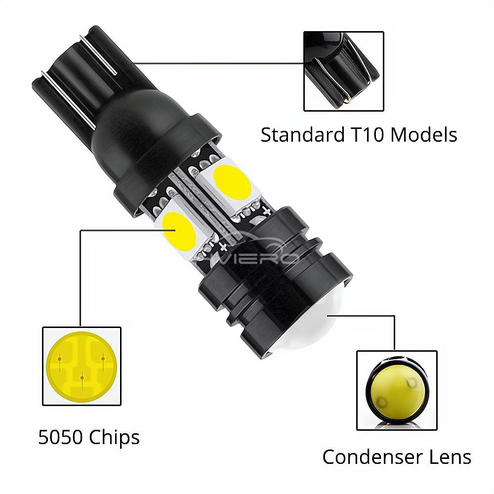 2Pcs T10 W5W 168 192 4SMD 5050 Turn Signal Brake Light 12V Car Reverse Trunk License Plate Parking Roof Dome Reading Lamp White