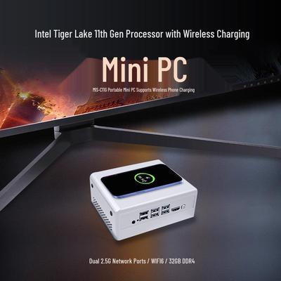 11th Gen Mini PC with Wireless Charging: Compact Home Office Cloud Terminal