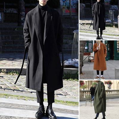 Casaco masculino moderno solto casual elegante outono inverno cor sólida manga comprida casaco para visual de escritório fora de serviço