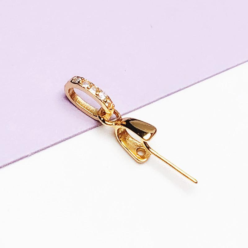 S925 Sterling Silver Crystal Jade Pendant Clip Necklace