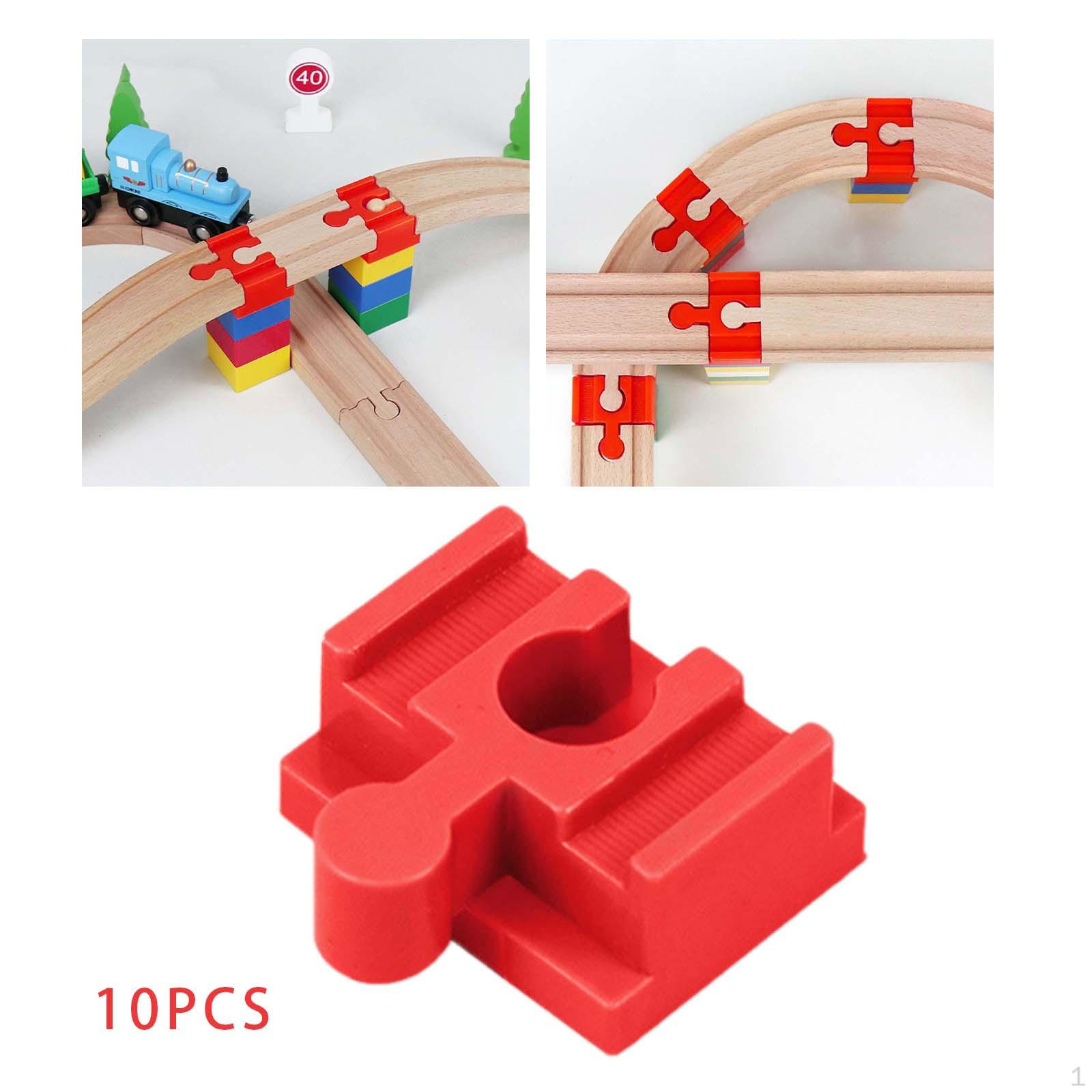 

10 шт. адаптер для деревянных железнодорожных путей, обучающие игры красный