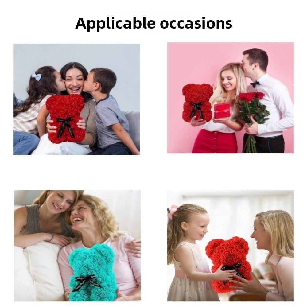 With LED Strip Artificial Teddy Rose Girlfriend Women Anniversary Bear  Wedding Party Supplies