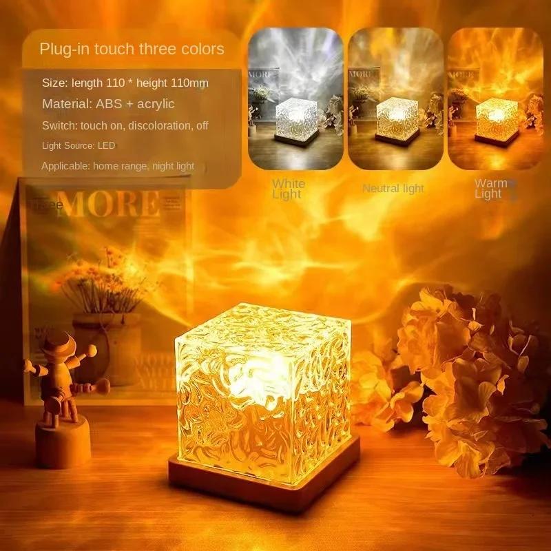 Acrylic Rubik's Cube Household Decoration Crafts Humanoid Standing Card Diy Transparent Cartoon Laser Pendant LED Table Light