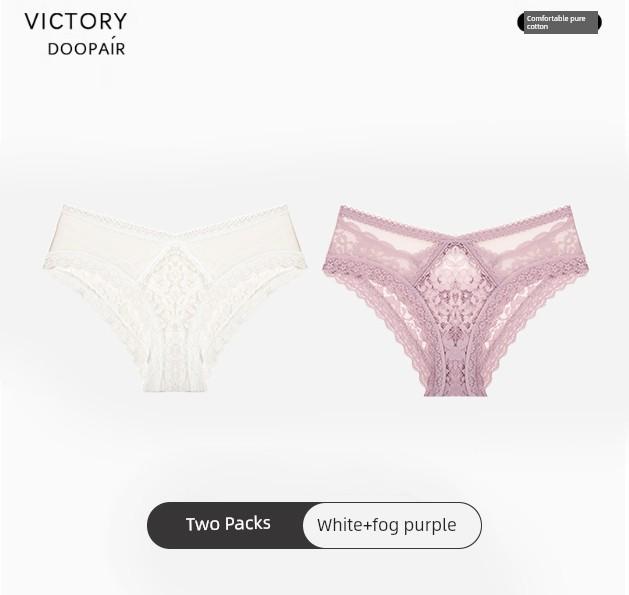 Victtoia Mrs Sexy Lace Panties for Women, Mesh Transparent Hollow-Out Semi-Coverage Seductive Briefs