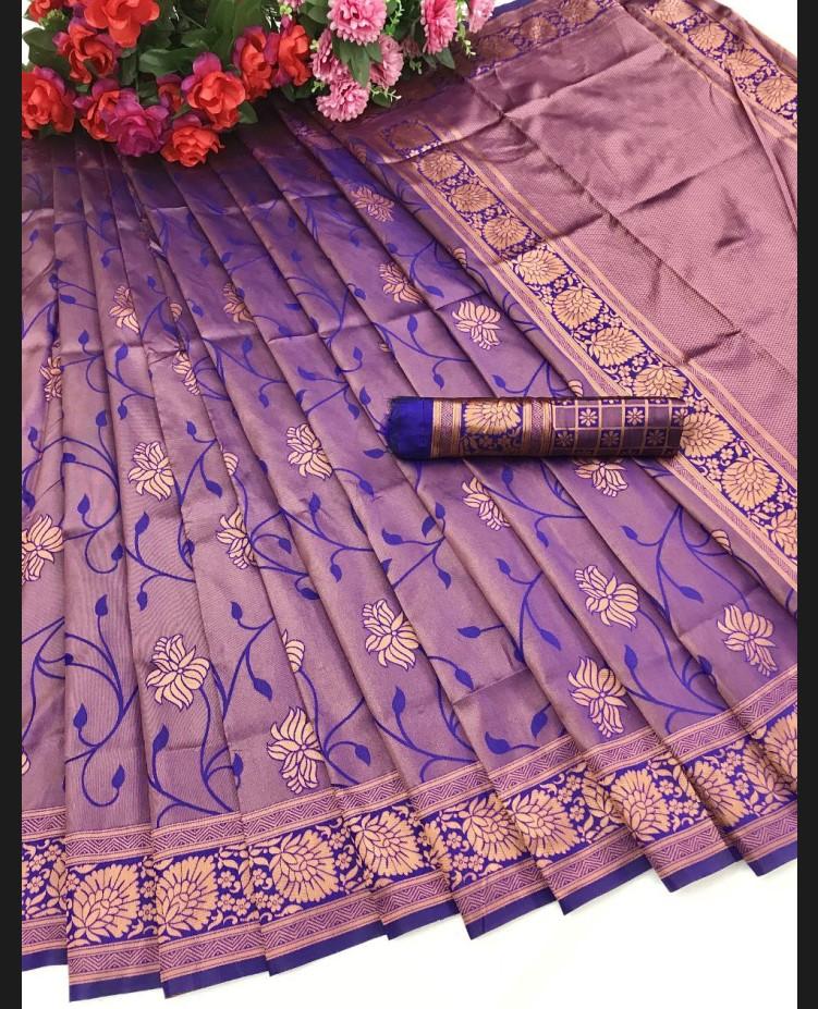 Indian Traditional Soft Lichi Silk Saree With Jecquard  Weaving