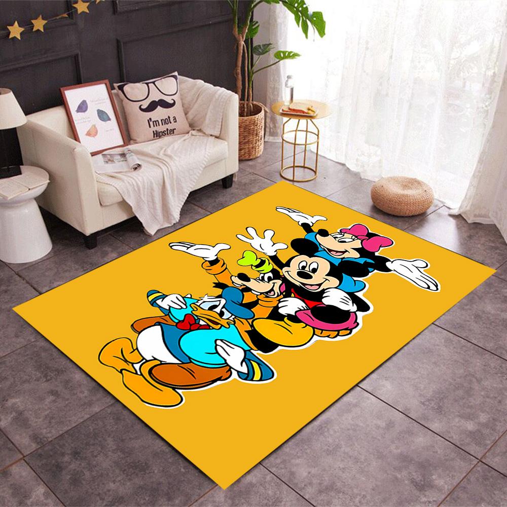 Classic Disney Characters Disney Cartoon Theme Anti-Slip Rug - Polyester, Home Decor, Suitable for Bedrooms, Living Rooms, Doorways, and Studios