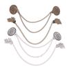 New Vintage Leaf Round Flower Chain Cardigan Clip Lady Retro Tassel Buckles Cloak Shirt Scarf Brooch Pin Jewelry