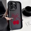 Cute Red Cherry Phone Case For iPhone 16 15 14 13 12 11 Pro Max 7 8 Plus 16E X XS XR SE 2020 Shockproof Silicone Soft Cover