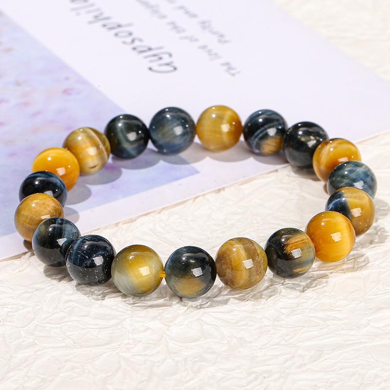 Jingdong Jewelry Unisex Round Bead Bracelet: 7A Lightning Yellow Tiger Eye Stone
