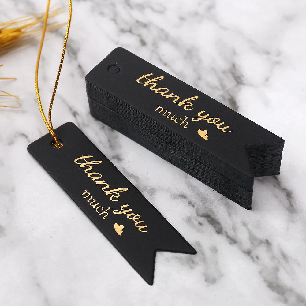 Gold Foil Swallowtail Thank You Tag - Gift Packaging & Greeting Card Label