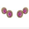 Luxenter Earrings In 925 Sterling Silver and Fine Ruby Zirconia Finished and 18k Gold plated-Pinat
