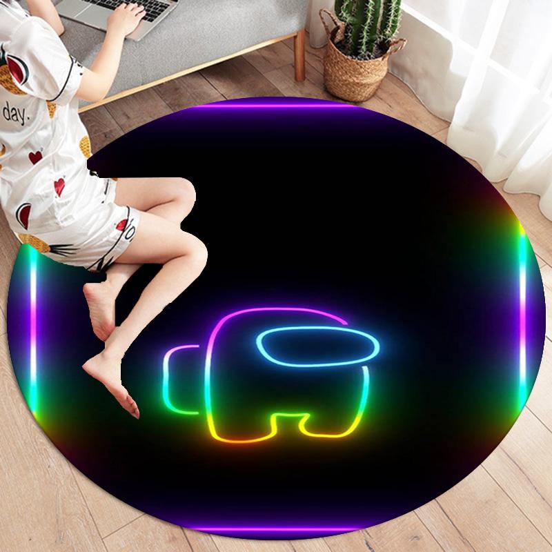 Tappeto Rotondo Among Us, Tappeto per Soggiorno Camera da Letto Divano Sala Giochi Decorazione, Tappetino Antiscivolo