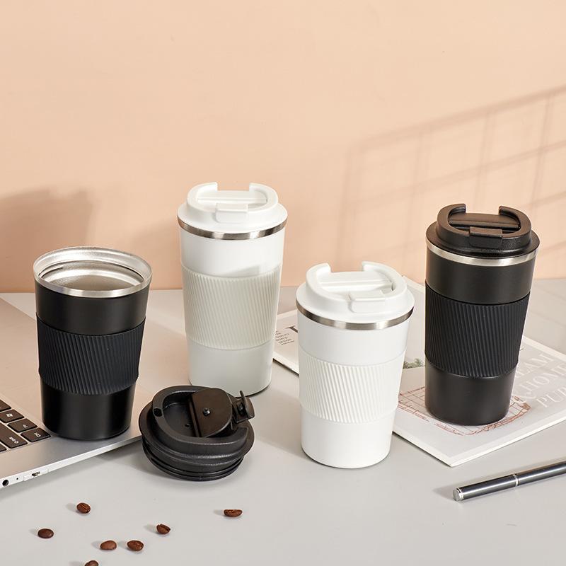 Supply 304 Stainless Steel Double-Layer Thermos Cup Leather Case Coffee Cup Creative Portable Business Gift Cup