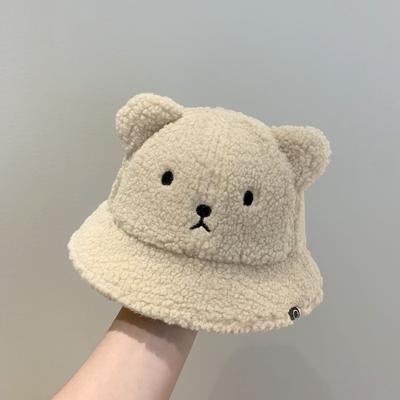 Children Winter Lamb Fisherman Hat Thicken Warm Kids Plush Basin Cap 6-24M Boy Girl Infant Sun Visors Cute Cartoon Baby Bowl Hat