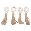 Napkin Ring Decorative Elegant Wood Beads Table Napkin Holder with Tassels for Party Wedding Home