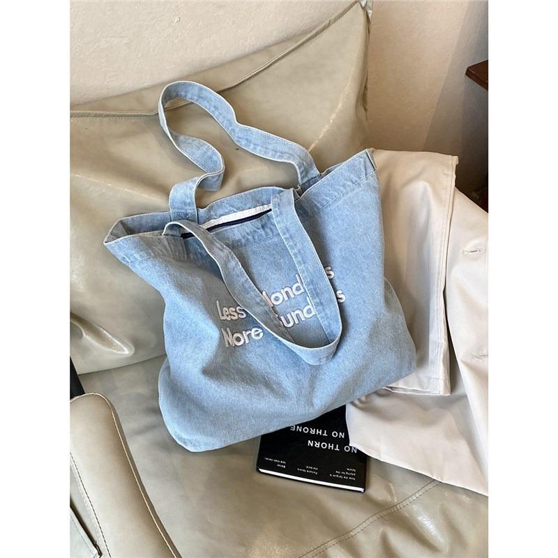 Denim Canvas Large-capacity Bag Women's New Fashion Shoulder Bag Fashion Outdoor Commuter Tote Bag