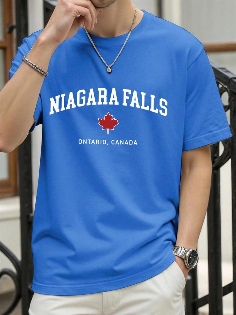 Cascate del Niagara Ontario Canada Stampa Maglietta Per Uomo Moda Estiva Maglietta Cotone Abbigliamento Casual Comoda Morbida Manica Corta