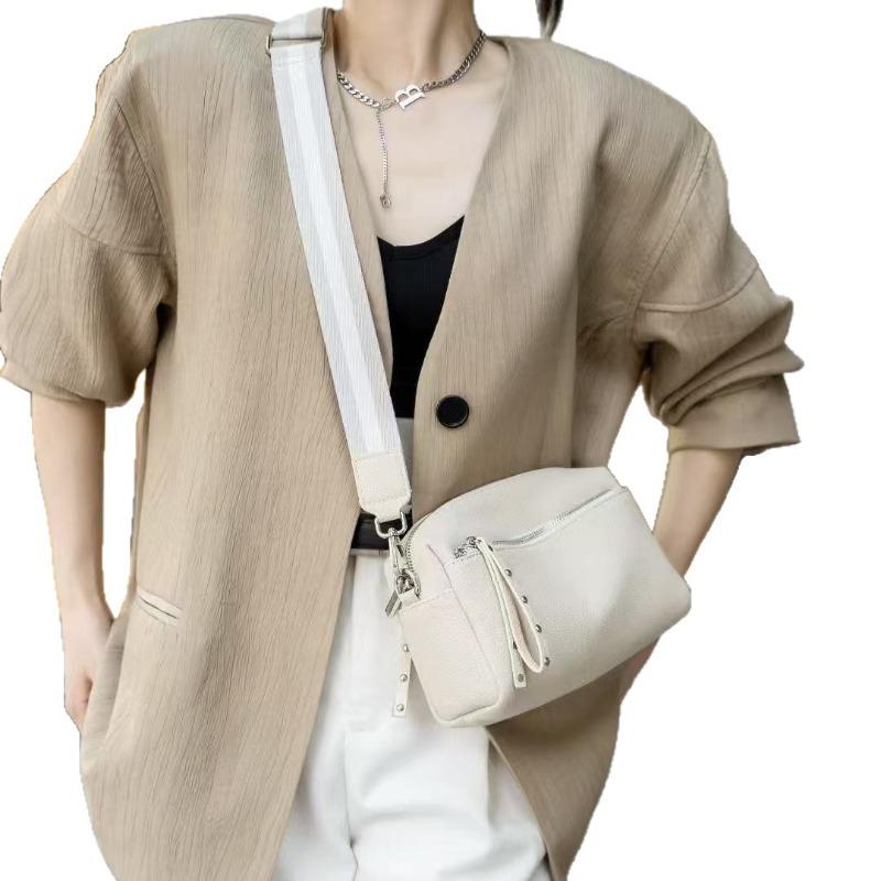 Leather Broadband Shoulder Bag TOO First-layer Cowhide Messenger Bag Niche Versatile Camera Bag Women's Bag