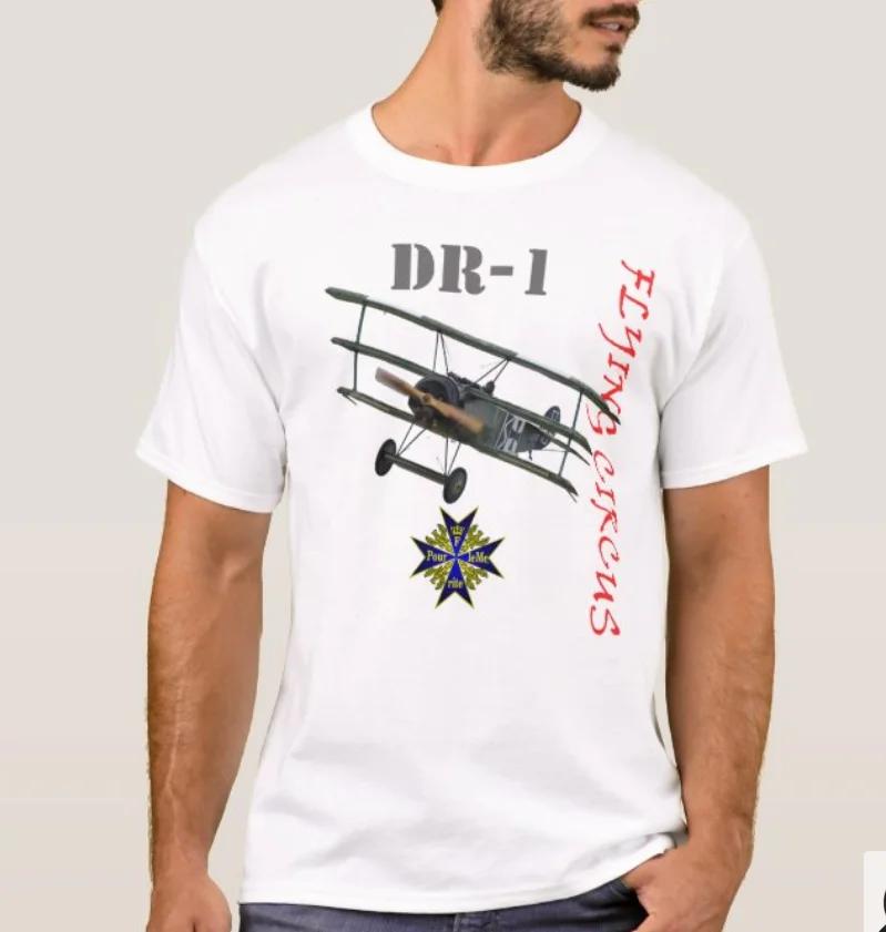 Flying Circus Fokker Dr1 Triplane Fighter Plane Blue Max Medal TShirt Summer Cotton Short Sleeve ONeck Mens T Shirt New S