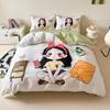Cartoon  princess Motif,Bed Linen,Microfibre Bedding Sets, Children's Bed Linen  for Teenagers 3D Printed  DuvetCover with Zip