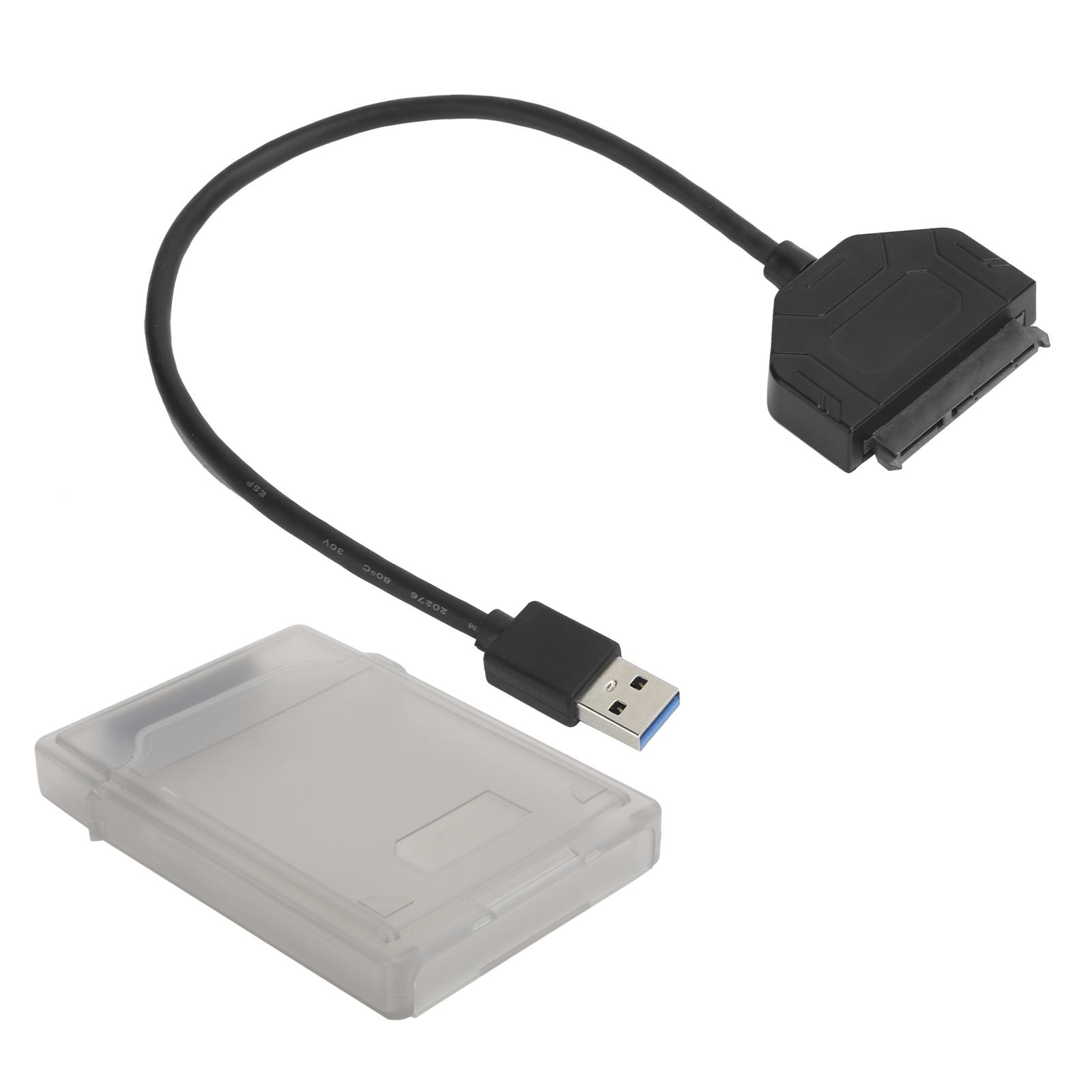 

2.5in SATA USB 3.0 Adapter SSD HDD Hard Drive Cable Computer Accessories Protection Box(Gray ) сірий