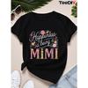 Women Sports Short Sleeve T-Shirt Mimi Floral Print Casual Sports Top