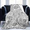 Adult Stress-Relief Coloring Flannel Blanket, DIY Hand-Painted Thickened Warm Throw for Home Office Naps, Creative Doodle Floral