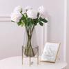 Velvet Rose Twig Artificial Flowers Decorations for Vase 50 White