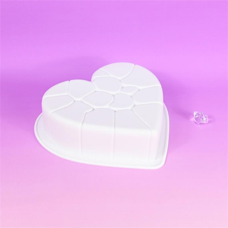 Crack Heart Silicone Molds Nonstick Mousses Cake Molds Cake Decorating Tool for Truffles Cheesecakes Easily to Clean